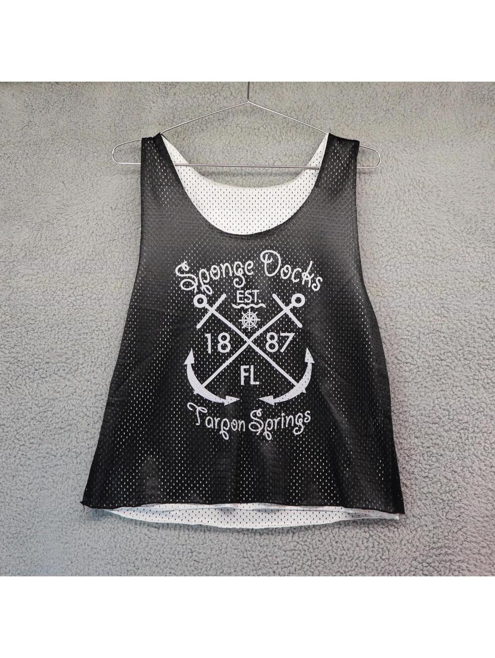 Exist Cropped Mesh Jersey Shirt Black Tarpon Springs medium